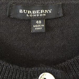 {Burberry} Wool Navy Classic Cardigan Sweater